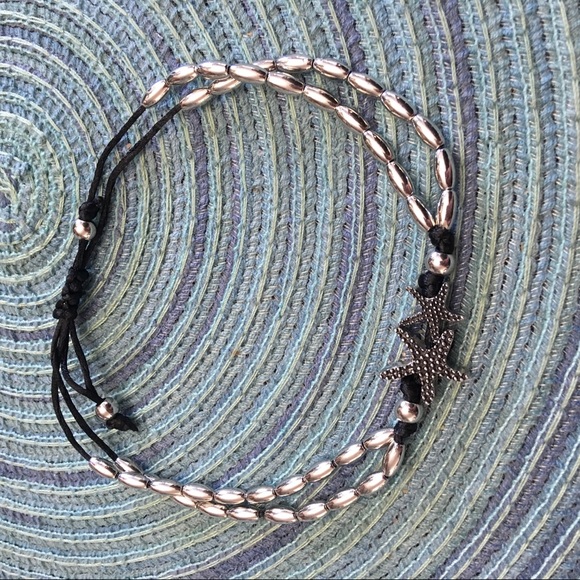 Boho Beach Ocean Ready Silver Starfish Anklet (J2) - Picture 6 of 8